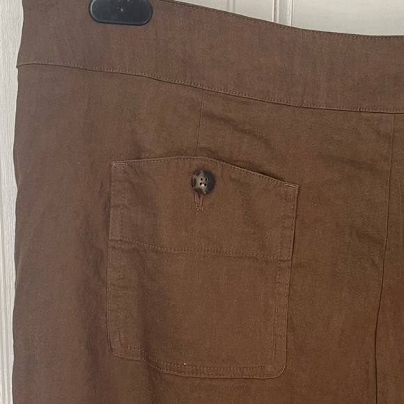 J Jill Linen Wide Leg Crop Sailor Pants Size 16 Stretch Summer Office - Picture 9 of 11